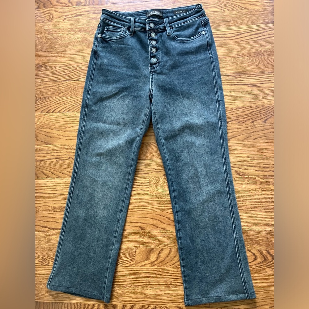 Judy Blue Straight Fit blue denim jeans high rise soft comfy stretch classic 29